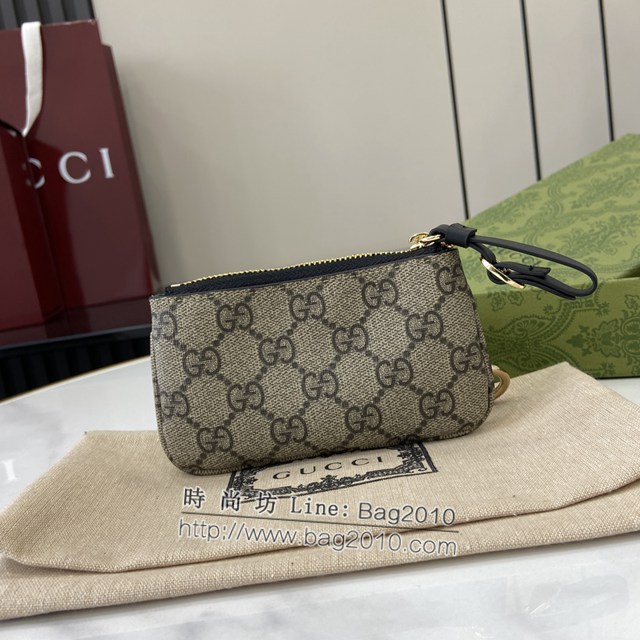 Gucci專櫃古馳最新款Emblem系列飾包帶卡片夾零錢包 jh2405型號：819113